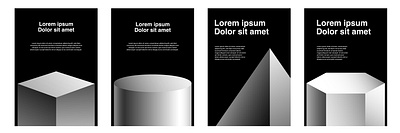Poster with Geometric Shapes cover cube elipse geometric shapes poster pyramid template