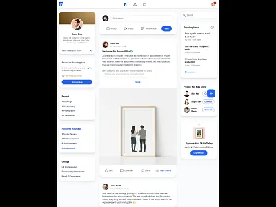 Linkedin Modern UI Redesign 2025 app branding design figma illustration logo ui user experience ux vibecoding wireframe
