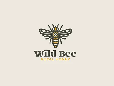 Bee Logo Design. Honey Logo bee emblem graphic design honey logo logotype pictogram vector
