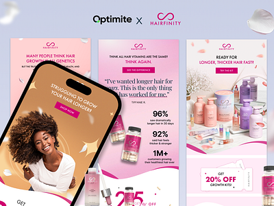 Striking Haircare Email Designs | Built In Figma email design email marketing email marketing design email template email template design emails figma figma design graphic design klaviyo responsive design ui