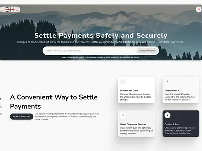 Bridges of Hope – Online Payment Portal UI branding clean interface healthcare ui minimal design minimalist modern web design patient care payment portal rehabilitation center ui uiux user experience web app design website wellness support