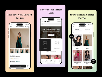 App Store Screenshots – Fashion Shopping App app store screenshot design app ui ux for shopping clothing store app design clothing store app ui e commerce app design e commerce mobile ui design fashion app concept design fashion app screenshots fashion app ui kit fashion e commerce app concept fashion shopping app ui google play screenshot design mobile app store screenshots mobile app ui for fashion modern shopping app ui online shopping mobile app product detail screen ui shopping app design inspiration stylish app ui screens trendy clothing app ui