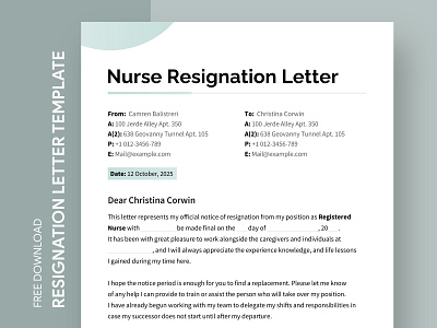 Nurse Resignation Letter Free Google Docs Template dismissal docs doctor document google job letter ms notice nurse print printing resign resignation retirement template templates word