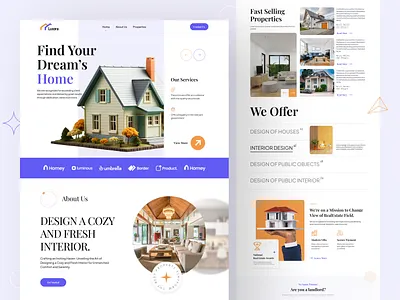 Modern Real Estate Landing Page agency website clean ui creative ui ecommerce figma designer finance interior design landing page minimalist design property property listings real estate real estate landing page real estate website ui ui design uiux uiux designer web design website design