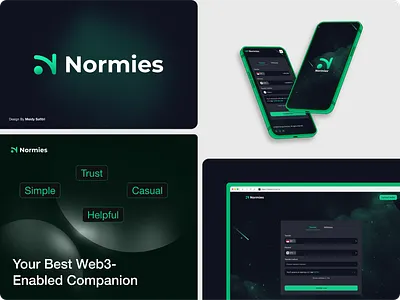 Normies - Branding, N logo blockchain branding crypto design graphic design illustration landing page logo mockup n letter n logo normies logo ui ux vector web3