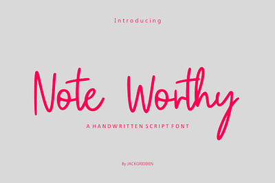 Note Worthy Font branding design font graphic design handwritten illustration logo monoline note script worthy