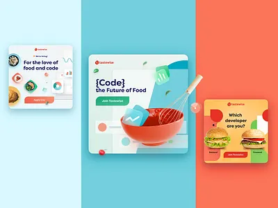 Tastewise: Hiring Ad Campaign 3d ai branding burger design developer food glass graphic design illustration recipe social media technology ui
