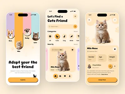 Pet Adoption Mobile App adoption animal animal adoptions animalcare cat dog furry best friend mobile app pet pet adaptation app pet adoption pet care pet friendly app pet gromming pet health pet shop pet store veterinary