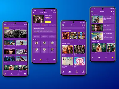 Movie Streaming Mobile App android app app design app interface entertainment app ios app live streaming mobile app movie app music app short videos streaming app tv app ui design video app