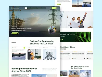 Construction & Engineering Website business website company profile construction company construction website corporate website development engineering website interface landing page modern website nextjs power solutions professional website react trendy user experience web design webflow website design wordpress