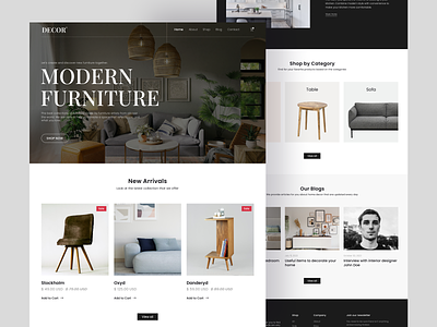 Decor - Furniture Landing Page app design furniture landing page ui ux web website