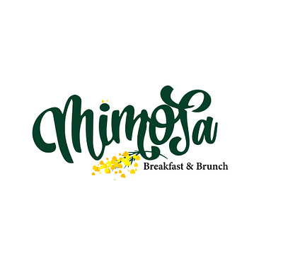mimosa-lettering logo branding calligraphy custom font hand lettering logo restaurant script wordmark
