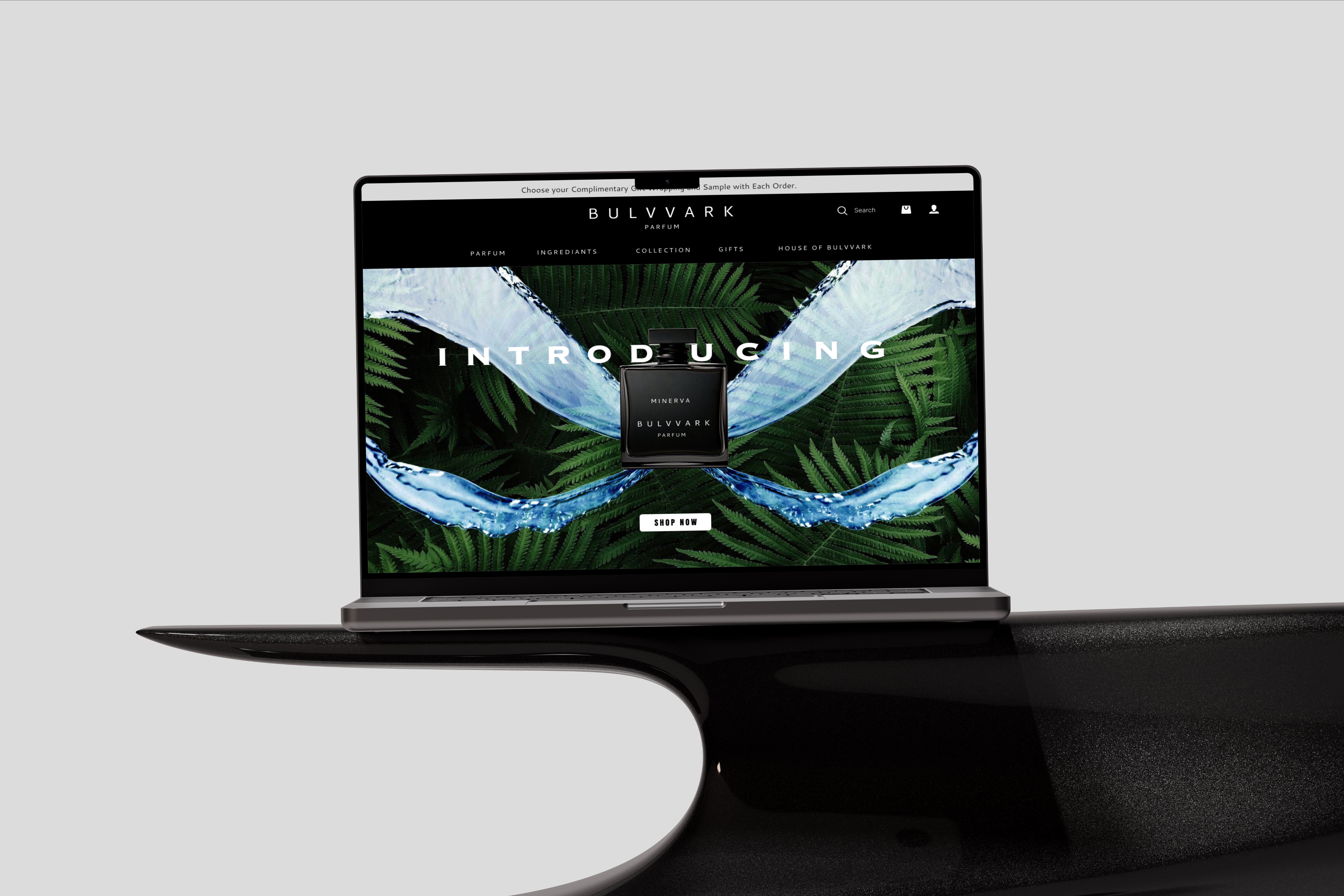 Perfume Website Landing Page Design elegant e commerce concept