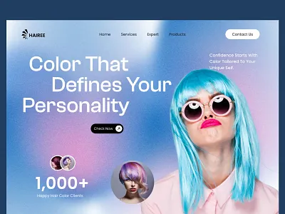 HAIREE - Hair Color Website design 3d animation brand branding design dribbble figma uiux design graphic design logo modern design motion graphics techwitpro ui uiux uiux design ux web design website design
