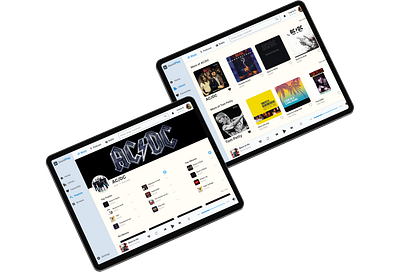 SoundPlay Music Tablet App 2025 app application blue branding design graphic design interface logo music project rock tablet ui ux uxui