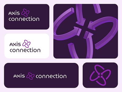 Axis Connection – SaaS Visual Identity with Futuristic 3D Illust 3d 3d brand brand identify branding logo saas visual identify
