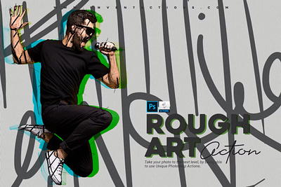 Rough Art Photoshop Action 3d animation graphic design motion graphics