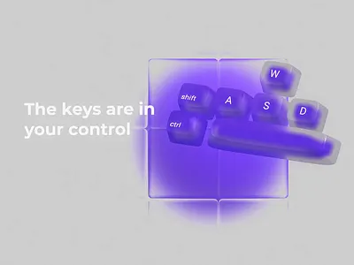 3D Interaction Study – Glassmorphism & Motion Keys Concept 3d animation hero interaction webdesign