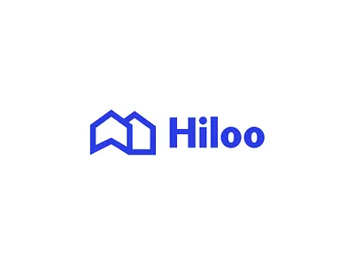 Hiloo – Where Homes Meet Modern Design blue logo brand design brand identity brand kit branding construction construction logo design logo minimal modern property logo design real estate logo