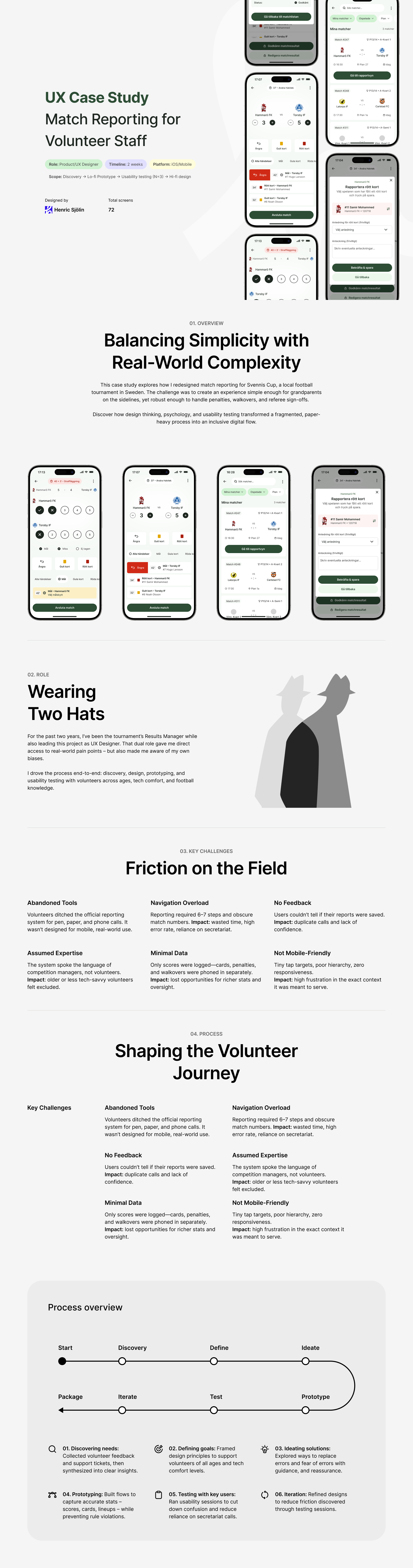 UX Study: Match Reporting for Volunteer Staff app case study design flows football match reporting mobile report score soccer sports ui uiux users ux