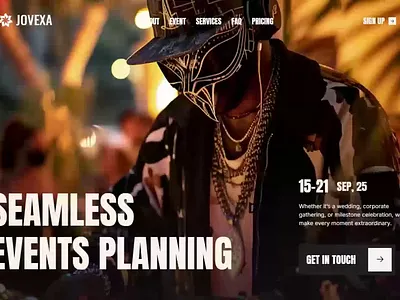 Webflow and Framer template tailored for event planners. events figma framer landing page planning ui web design webflow