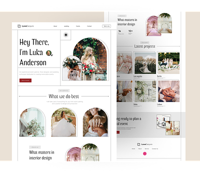 Wedding landing page design bride day design fashion groom happy jewelry landing page love maid marriage married photography style together ui ux website wedding