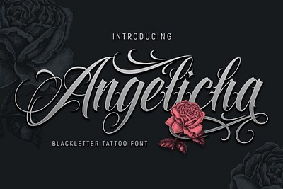 Angelicha Blackletter Tattoo Font blackletter blackletter tattoo blackletter tattoo font bold type branding design display font graphic design logo design logotype tattoo lettering
