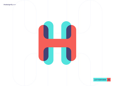 H Logo Design app blend brand colorful design designer designs h icon iconic identity letter logo logos modern monogram round soft ui website