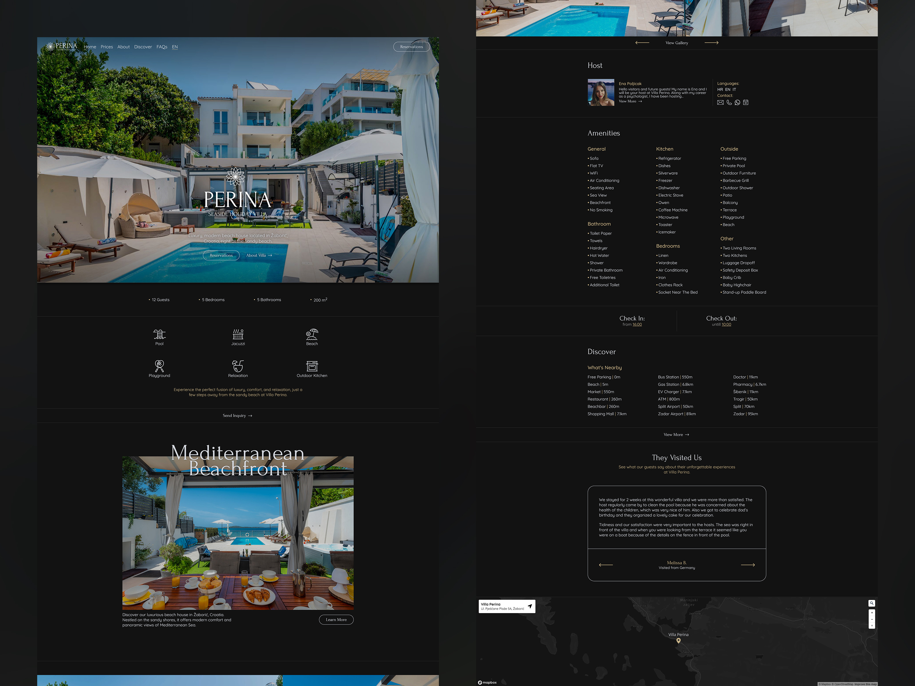 Villa Perina - Luxury villa/hotel website clean design hospitality website hotel website luxury website modern website website design