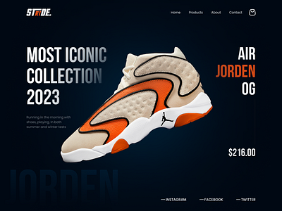 STRIDE - Shoes Shopping Website branding cart design figma home page landing page logo product shoes shoes shop shop shopify shopping ui ux web web page website woocommerce wordpress