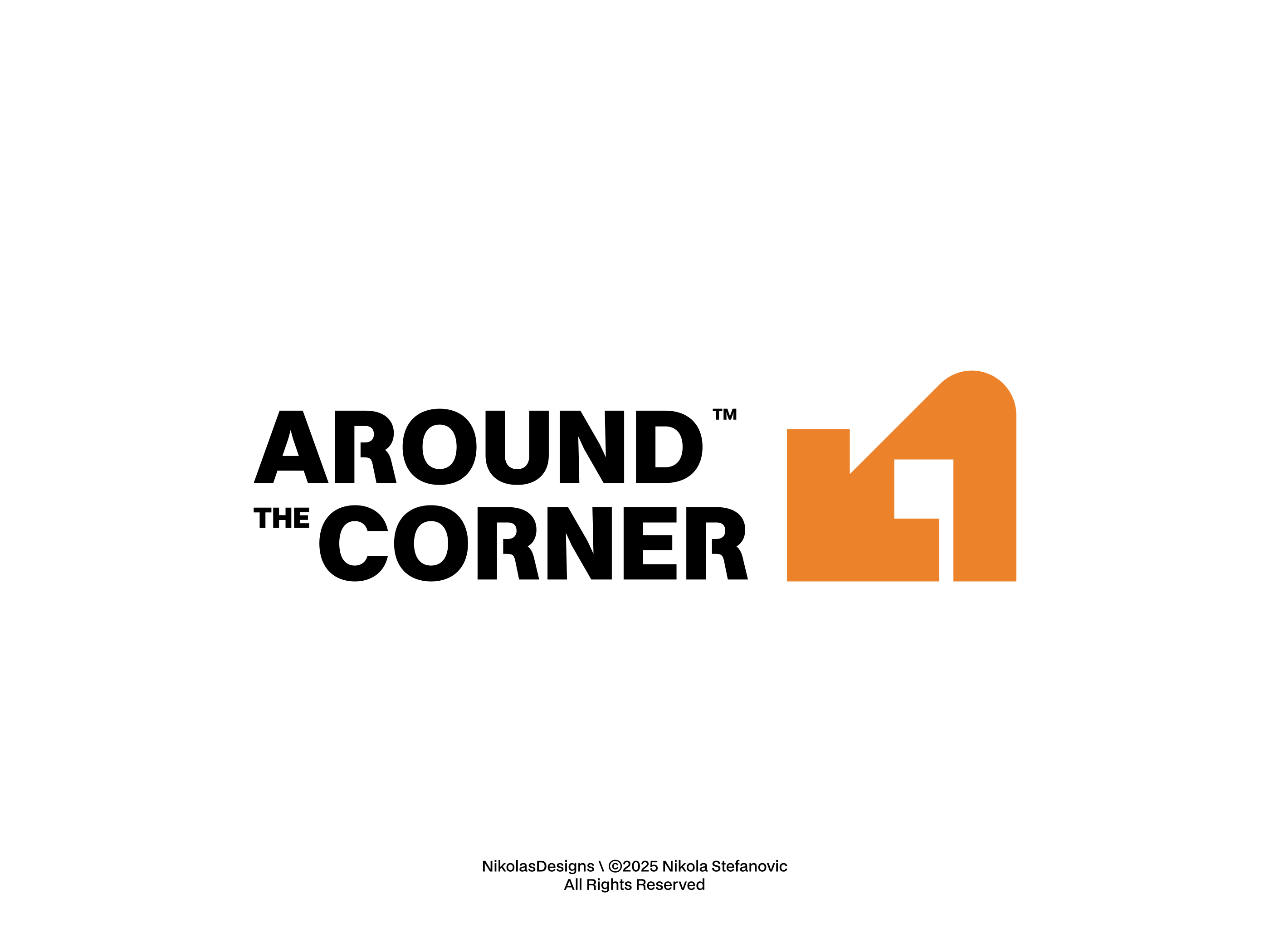Around the Corner Logo (for sale) arrow logo brand identity graphic design logo logomark logotype minimal logo