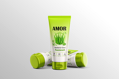 Face Wash Tube Label & Packaging Design alovera beauty bottle branding business business identity cosmetic facewash facial label label design lotion marketing moisturizer package packaging skin skincare spa treatment