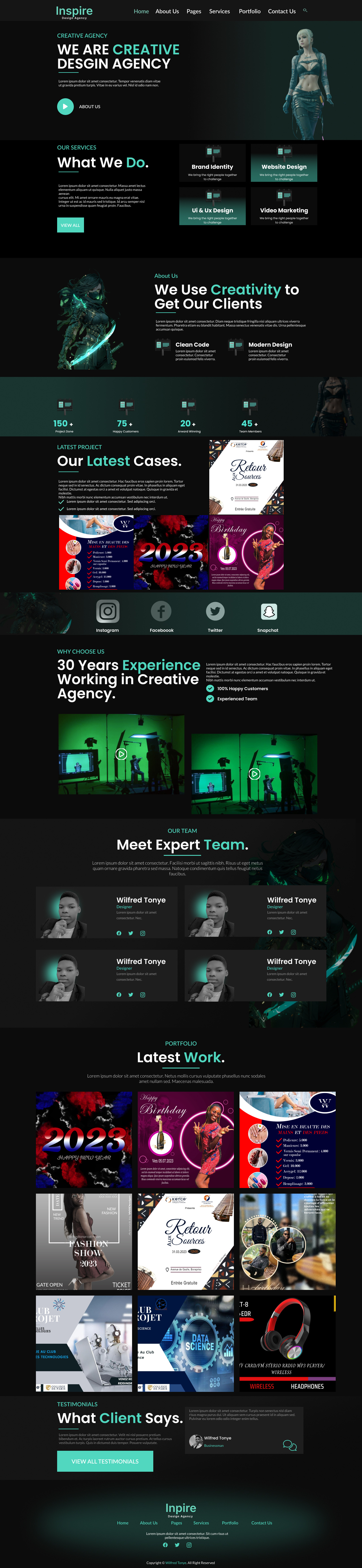 Inspire | Landing Page Ui Design design figma figma design ui ui design uiux web design web designer