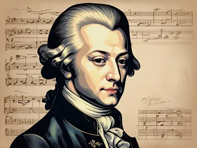 Wolfgang Amadeus Mozart arte artista design grafico historia illustration musica
