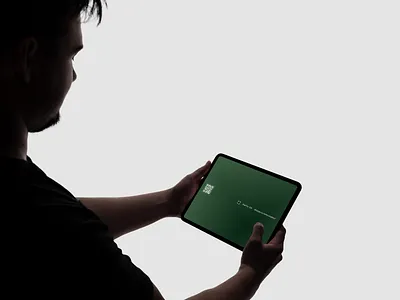 User engaging with the iPad Pro mockup brand brand identity branding case case study creative design minimal perosnal perosnal brand personal branding personal identity portfolio resume showcase social media template website work