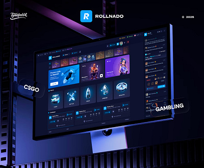 Rollnado – Gambling CS2 betting casino cs2 csgo design esports gambling game gaming gta open cases poker rust ui ux website