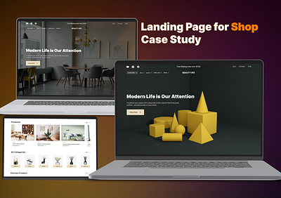 Landing Page for Shop online Wordpress and Webflow branding concept creative decoration ecommerce furnituredesign homedecor interior landingpage lifestyle minimal design modern design online store responsive ui uiux userexperience webs website wordpress