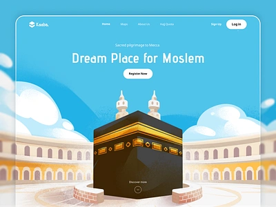 Kaaba Landing Page Illustration 🕋🌙✨ arab city desert hajj illustration islam kaaba landing page landmark mecca moslem moslem tourism pilgrim prayer quran ramadan tourism travel ui website