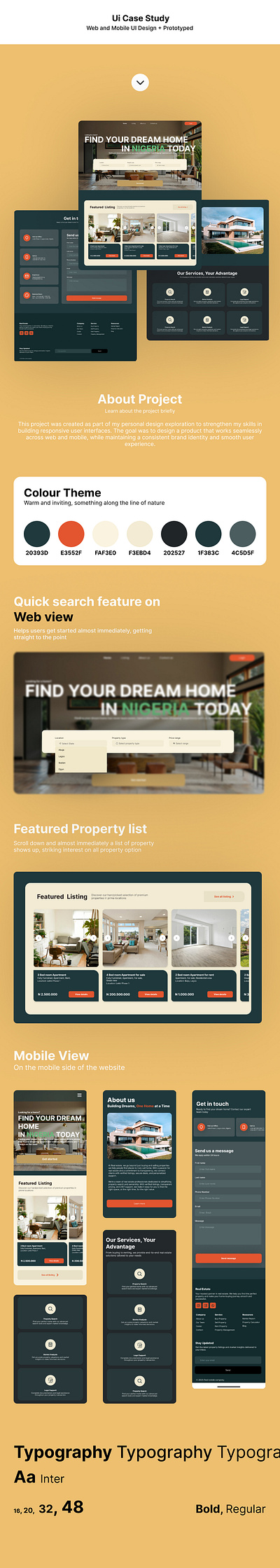 Real Estate Landing Page graphic design ui