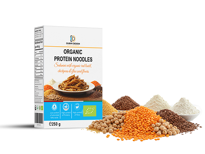 Design Organic Protein Noodles Packaging 3d animation branding design graphic design illustration logo motion graphics ui vector