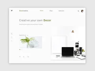 Decorcreative branding color decorative design furtinure graphic design slider ui webdesign