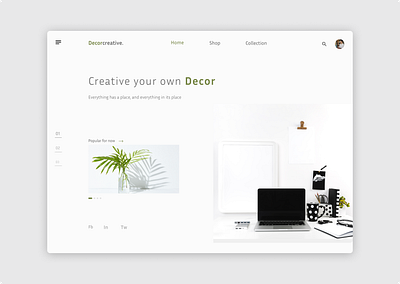 Decorcreative branding color decorative design furtinure graphic design slider ui webdesign