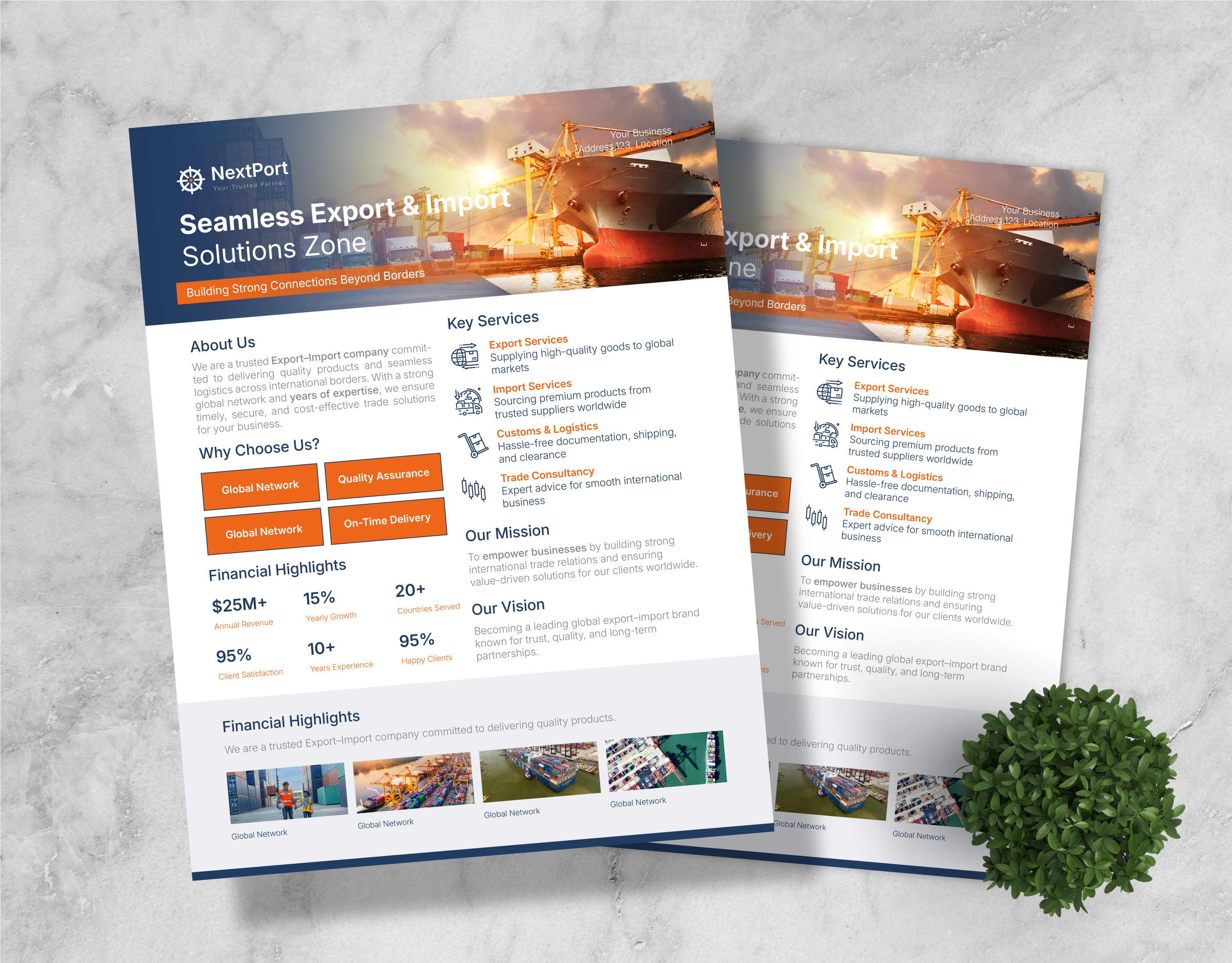 Seamless Export & Import Business Flyer Design business promotion flyer