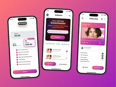 New Project Showcase – VidSaver App (UI Design) 3d animation branding graphic design logo motion graphics ui