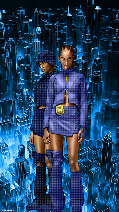 DigitaLCopS (DigitaLWorlD) byMikeLynn comic art concept art digital art fantasy art fashion graphic art illustration manga