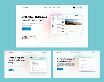 UpNotes - Landing Page clean landing page minimal noteai saas ui ui design ux website