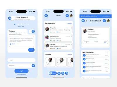VR4VR Job Coach Web App logo ui ux