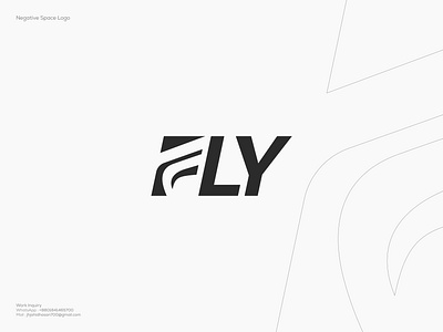 Fly Logo Design - Negative Space Logo brand brandidentity branding f logo fly geometric letter logo logo logo design logotype negative space wing wordmark