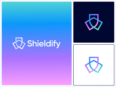 Abstract Shield Logo // For Sale branding cyber security cybersecurity design dynamic financial services geometric gradient icon innovative insurance logo minimalist protection safe security shield sign tech trust