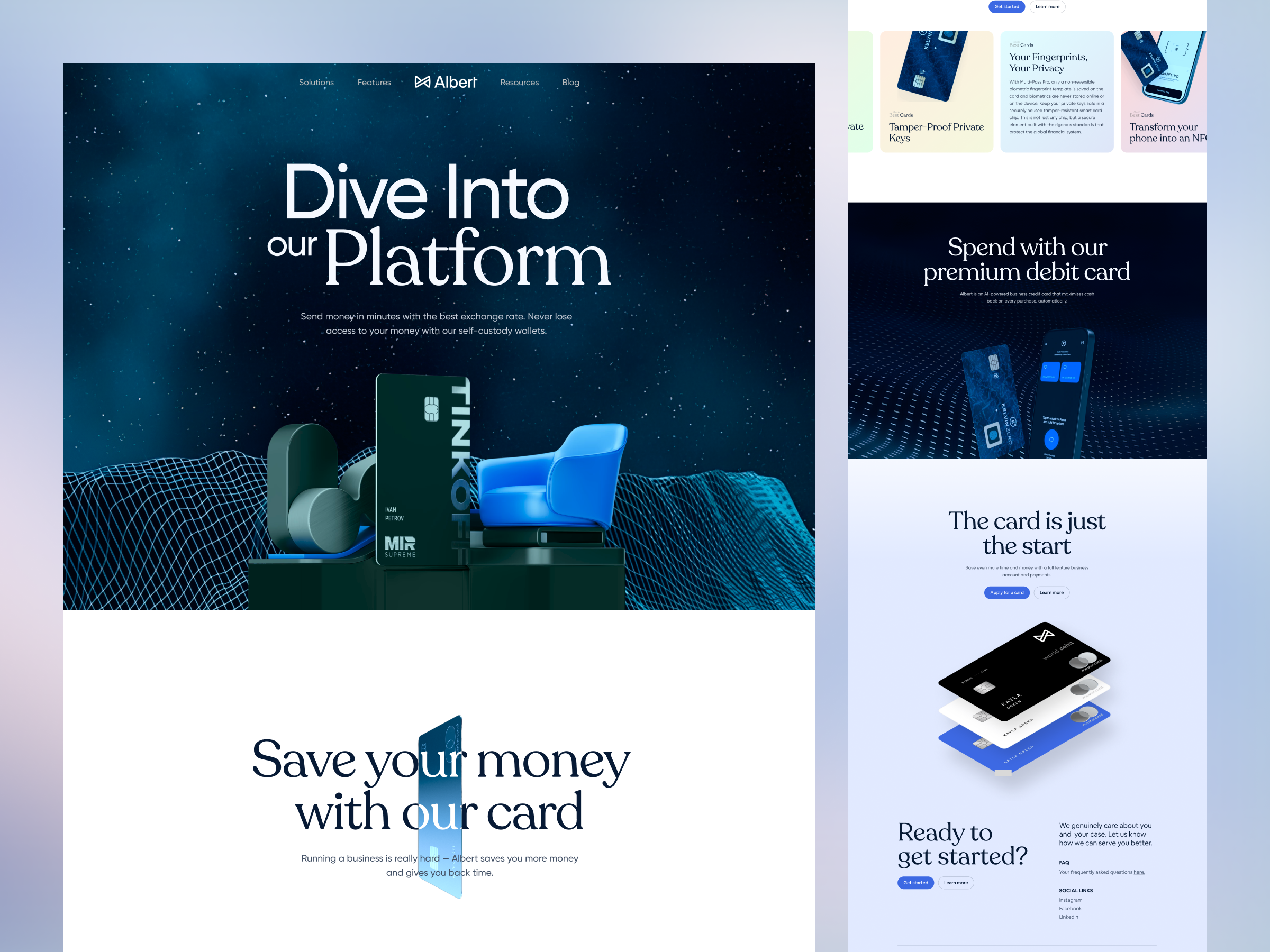 Fintech Landing Page UI/UX - Digital Banking Solutions banking banking website business cards design digital banking finance finance landing page fintech fintech landing page fintech startup innovation mobile banking saas ui uiux uiux design ux web design